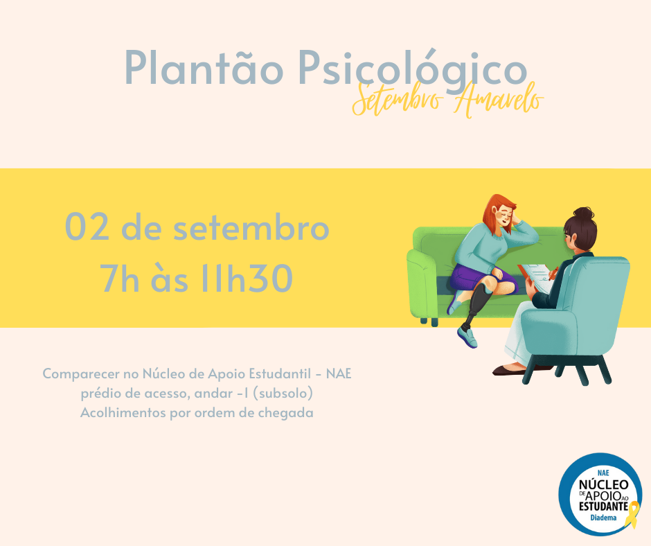 Plantão Psicológico setembro amarelo